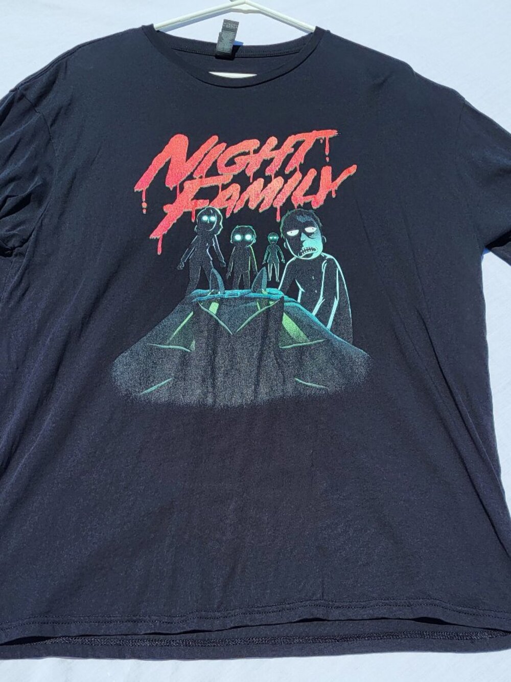 Rick and Morty Shirt Night Family Men's XL Black Gildan Humor Cartoon